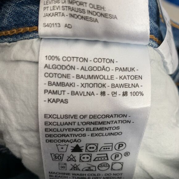 Levi’s PREMIUM Jeans 27 Wedgie Straight Button Fly BIG E Medium Distressed Blue - Picture 9 of 9